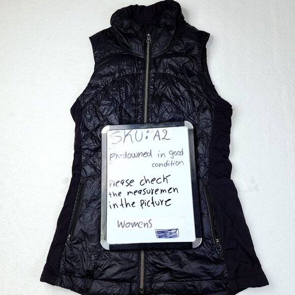 Lululemon Women's Black Down For A Run Slim-Fit Full-Zip Puffer Vest Size 4 - Picture 7 of 7